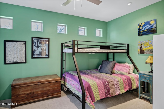 26475 N Wrangler Rd, Scottsdale, AZ 85255 - bedroom featuring carpet floors, ceiling fan, and recessed lighting