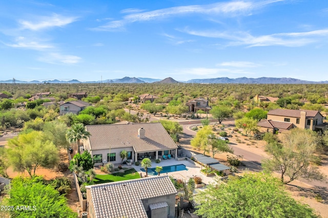 26475 N Wrangler Rd, Scottsdale, AZ 85255 - aerial view of residential area with a mountain backdrop