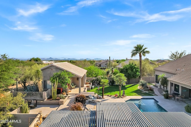 26475 N Wrangler Rd, Scottsdale, AZ 85255 - view of pool with a patio and a mountain view