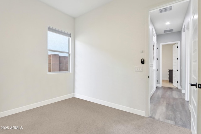 view of carpeted spare room