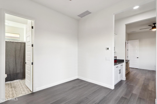 hall featuring dark hardwood / wood-style floors