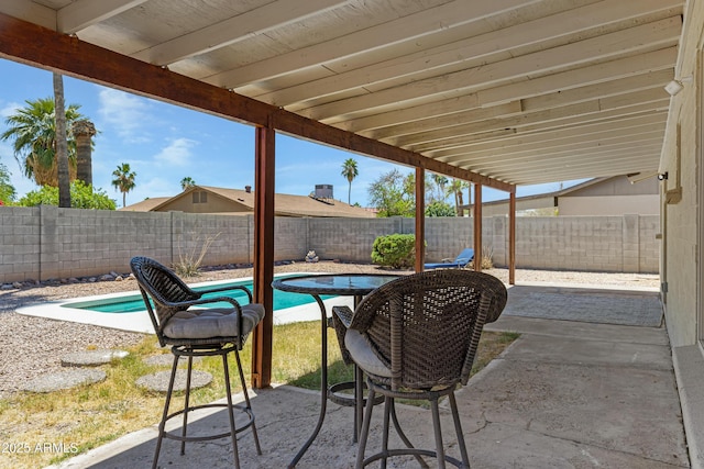 view of patio / terrace with a fenced backyard