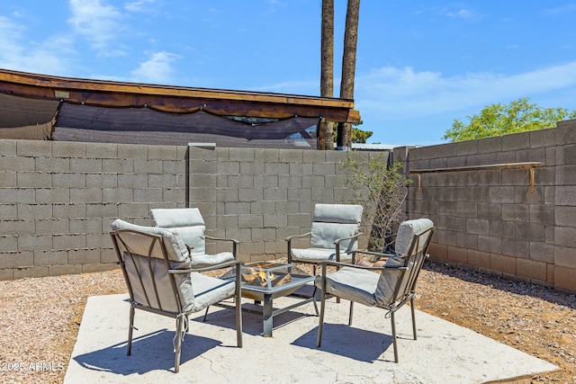 view of patio / terrace with a fenced backyard