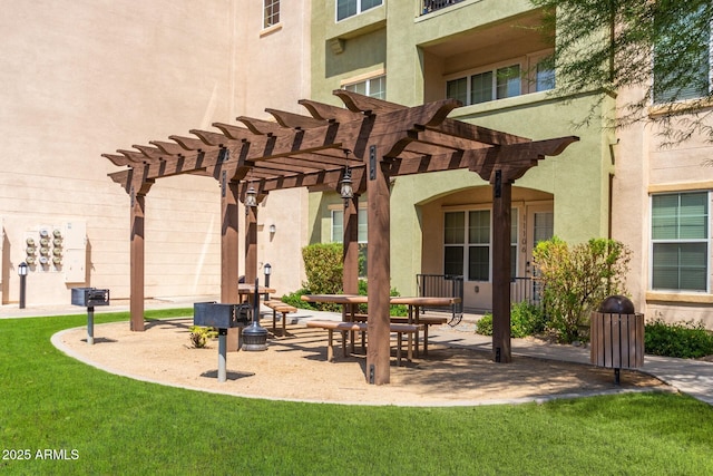 view of patio / terrace featuring a pergola