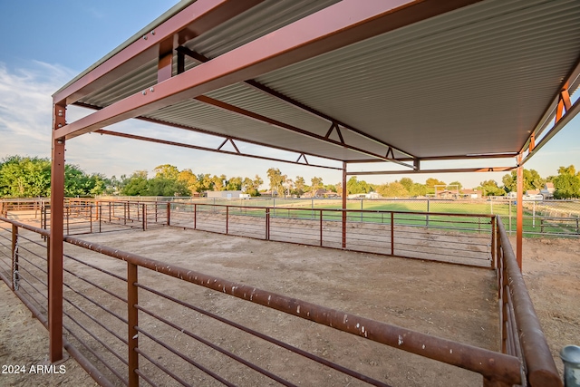 exterior space with a rural view