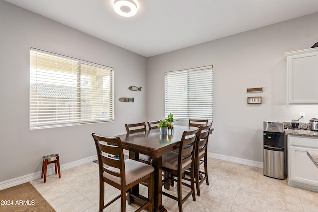 view of tiled dining area