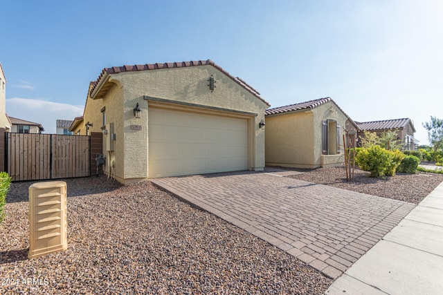 view of front of house with a garage