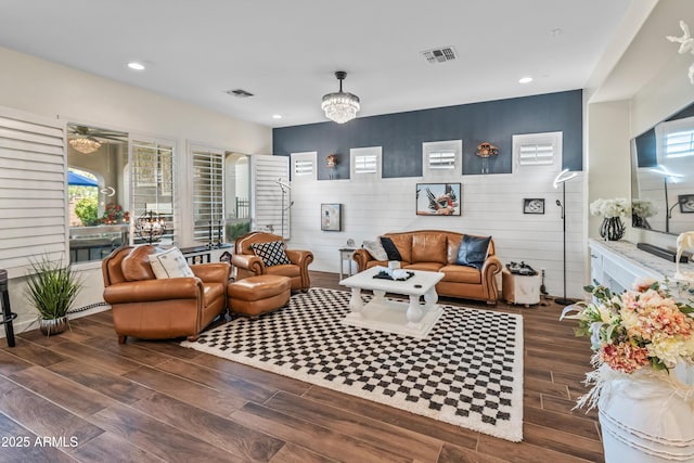 70 E Kennedia Dr, Queen Creek, AZ 85140 - living room featuring recessed lighting and dark wood-type flooring