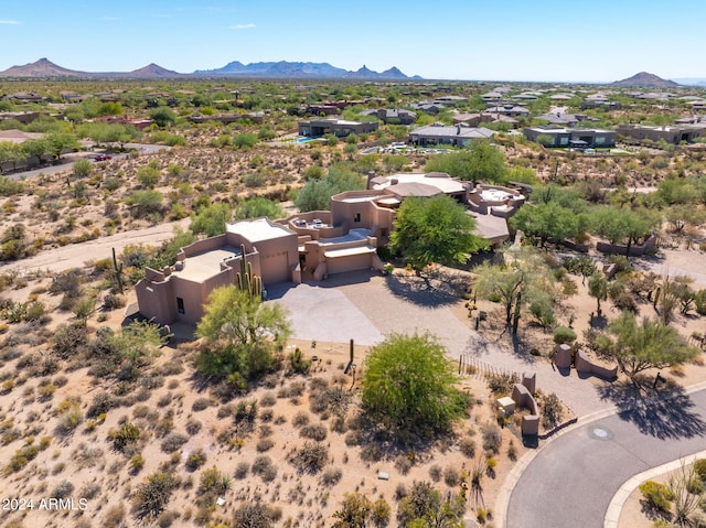 aerial view with a mountain view