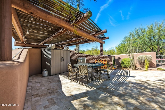 view of patio with a pergola