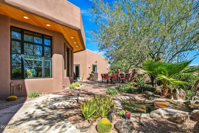 view of yard with a patio area