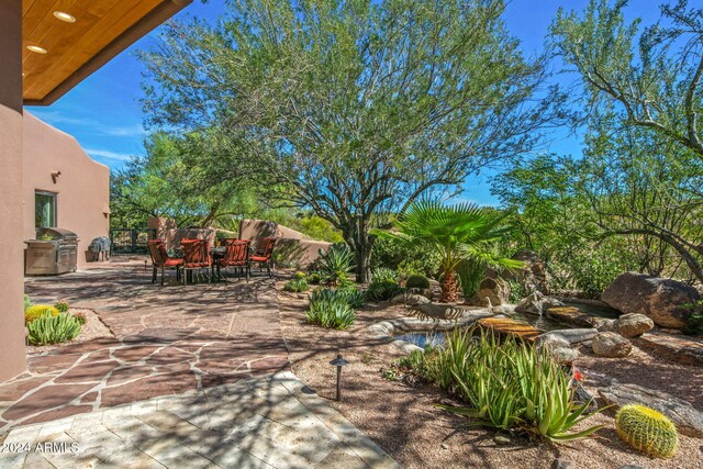 view of patio with exterior kitchen