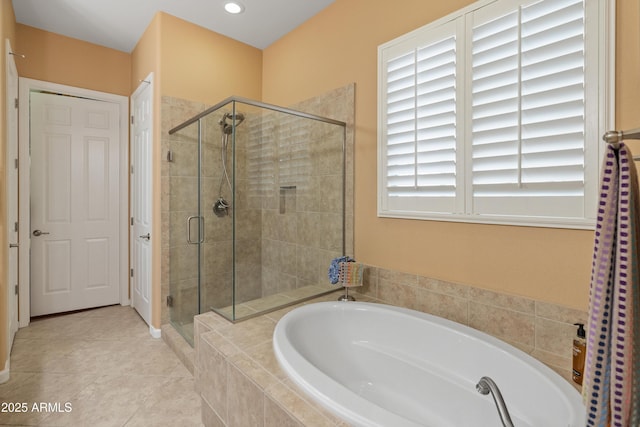 20506 N 271st Ave, Buckeye, AZ 85396 - full bath with tile patterned flooring, a garden tub, and a stall shower