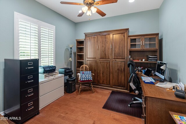20506 N 271st Ave, Buckeye, AZ 85396 - home office featuring light wood-style floors and ceiling fan