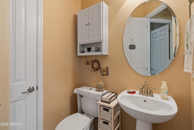 20506 N 271st Ave, Buckeye, AZ 85396 - bathroom with a sink, a textured wall, and toilet