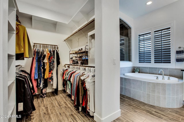 spacious closet featuring wood-type flooring