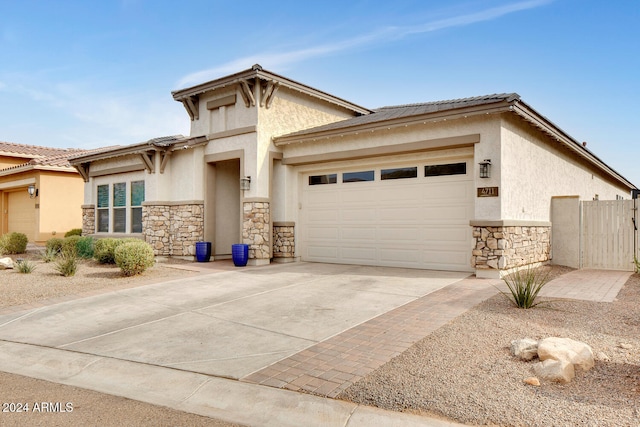 view of front of house with a garage