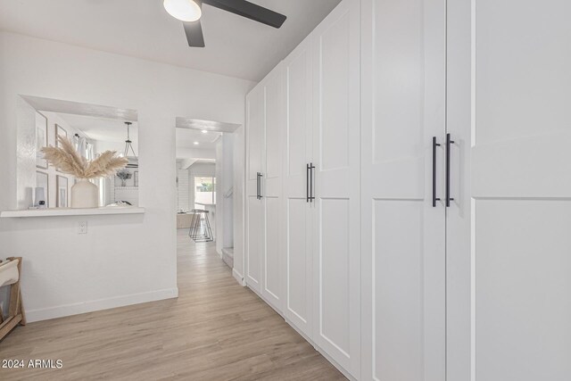 hall featuring light hardwood / wood-style floors