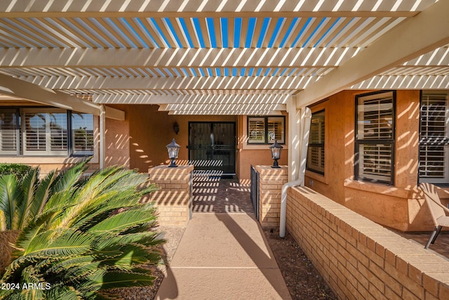 view of patio with a pergola