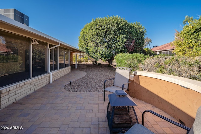 view of patio featuring central AC