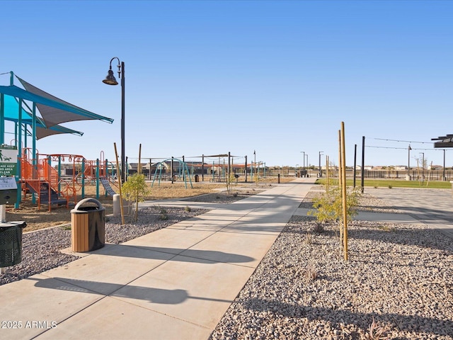 exterior space featuring playground community