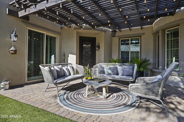 3770 E Ringtail Way, Phoenix, AZ 85050 - view of patio / terrace with outdoor lounge area and a pergola