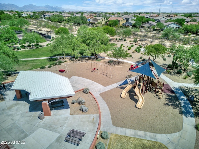 3770 E Ringtail Way, Phoenix, AZ 85050 - aerial view of residential area with a mountain backdrop and a recreational park
