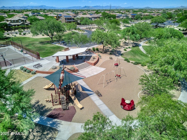 3770 E Ringtail Way, Phoenix, AZ 85050 - aerial view of residential area with a community park and a mountain backdrop