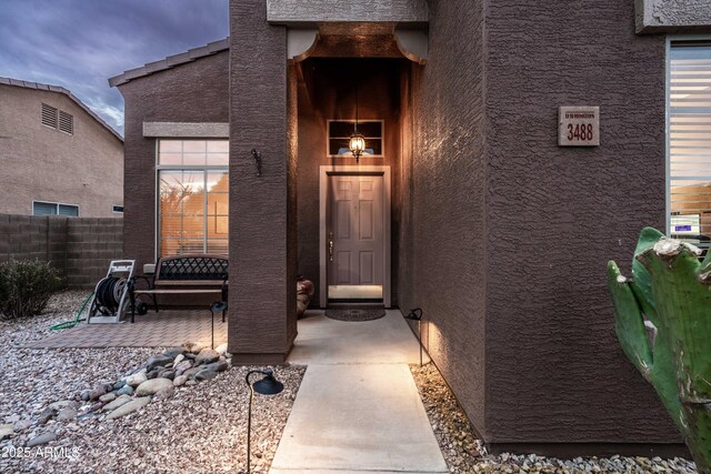 3488 N Lady Lake Ln, Casa Grande, AZ 85122 - entrance to property with fence and stucco siding