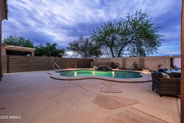 3488 N Lady Lake Ln, Casa Grande, AZ 85122 - view of swimming pool with a fenced backyard and a patio area