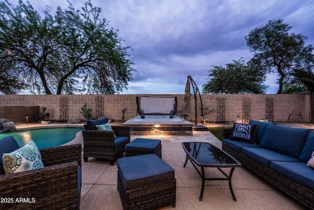 3488 N Lady Lake Ln, Casa Grande, AZ 85122 - view of patio featuring outdoor lounge area and a fenced backyard