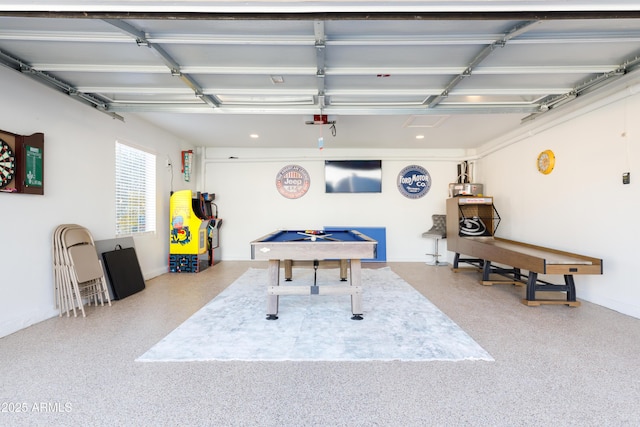 playroom with pool table