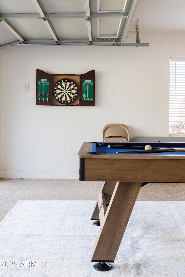 interior space with pool table