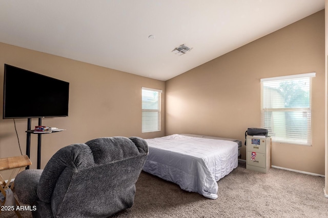 23613 W Mobile Ln, Buckeye, AZ 85326 - bedroom with vaulted ceiling, carpet, and baseboards
