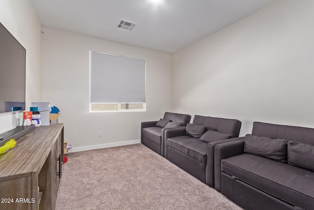 view of carpeted home theater