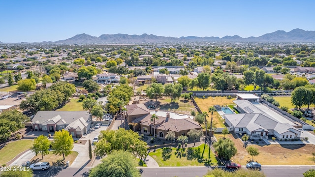 bird's eye view with a mountain view