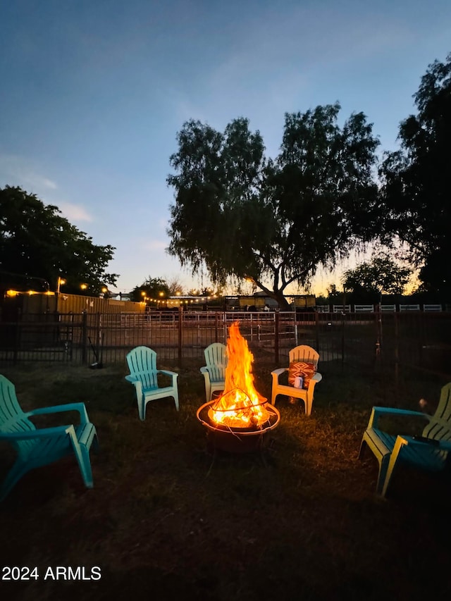 exterior space featuring a fire pit