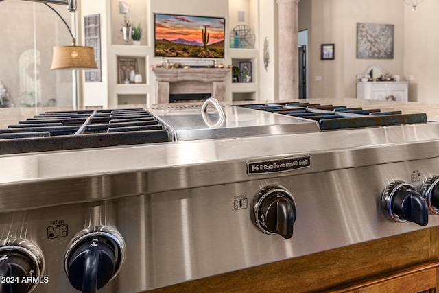 interior details with stainless steel stove