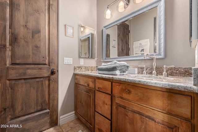 bathroom with tile patterned floors and vanity