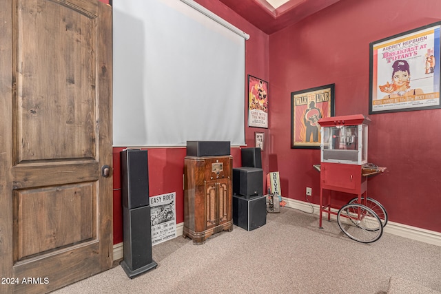 miscellaneous room featuring carpet