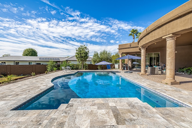 view of pool with a patio area