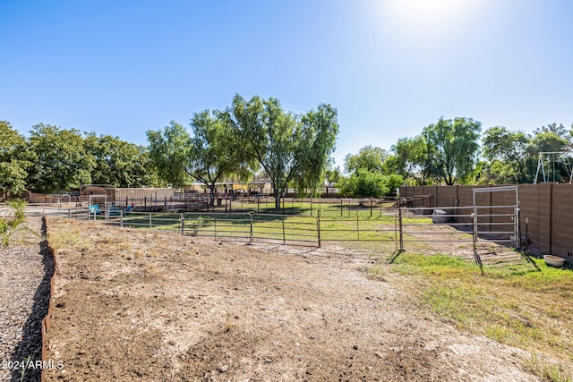 view of yard featuring a rural view