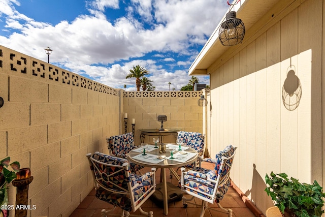 view of patio with a fenced backyard