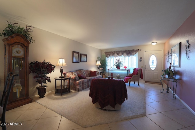 view of tiled living room