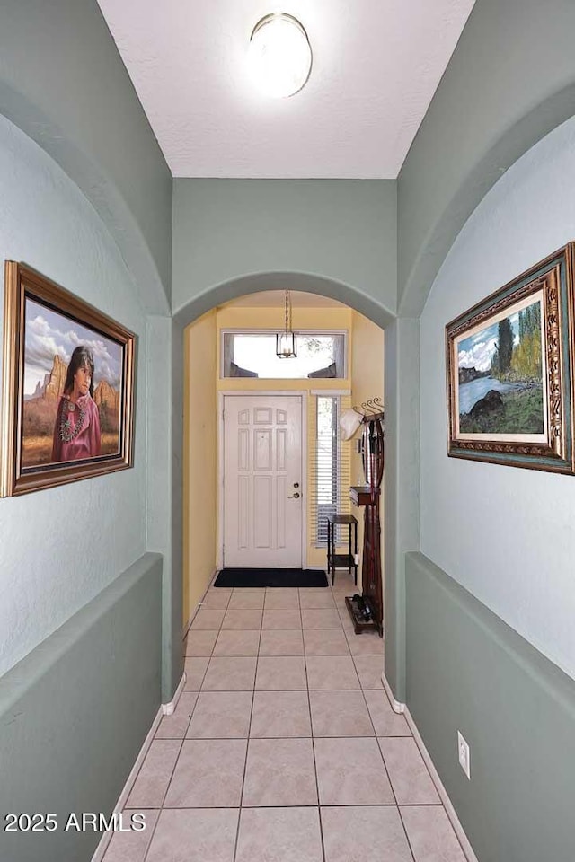 view of tiled foyer entrance