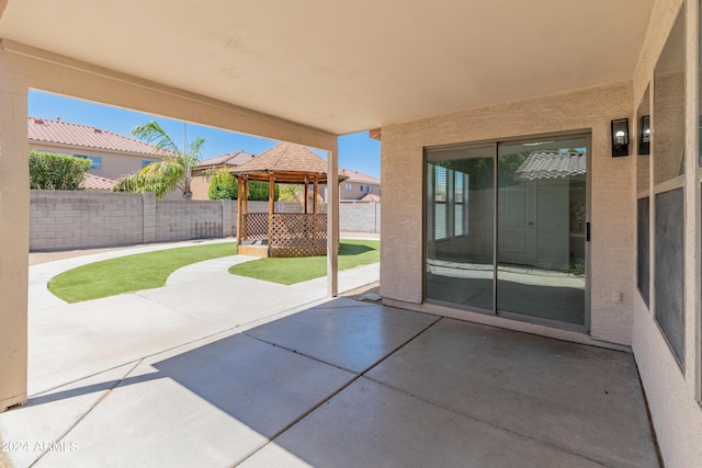 view of patio / terrace with a gazebo