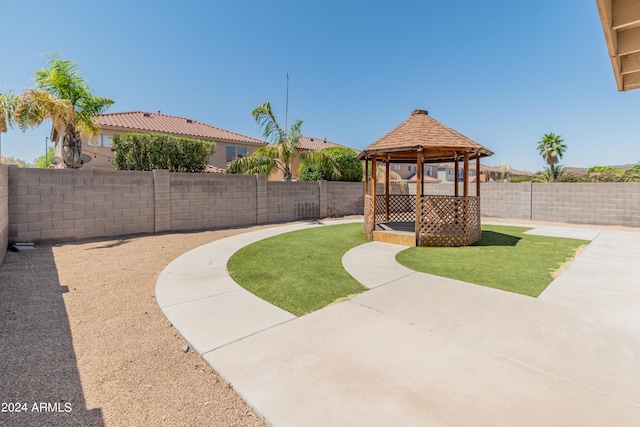 view of yard with a gazebo