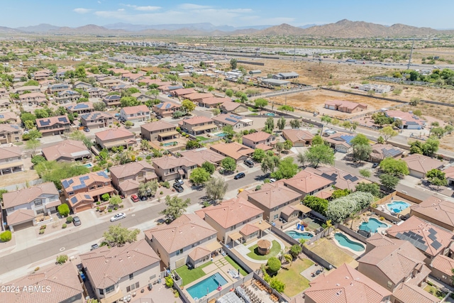 drone / aerial view with a mountain view