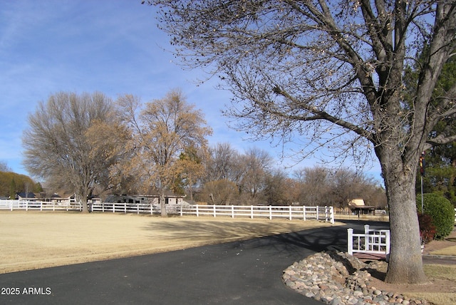 view of road featuring a rural view