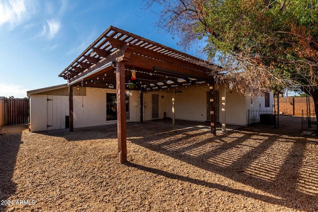 exterior space featuring a pergola